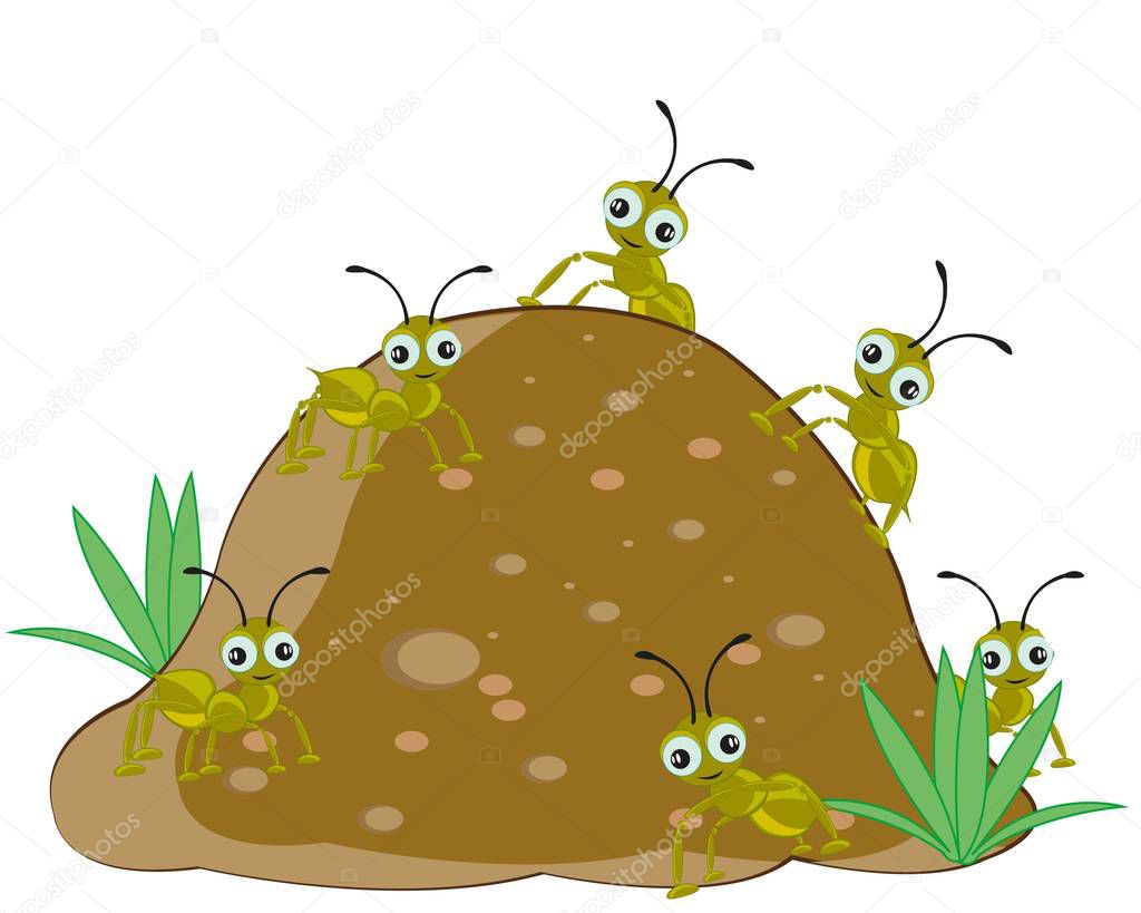 Anthill with ant