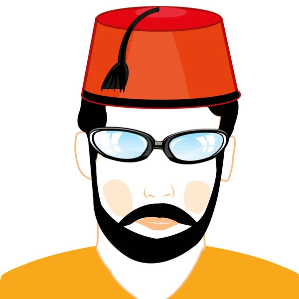 Homme au chapeau turc — Image vectorielle