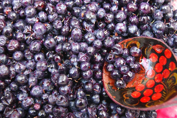 Background Ensemble Ripe Fruit Berries Whortleberry — Stock Photo, Image