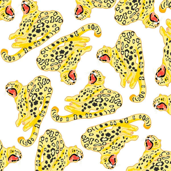 Vector Illustration Animal Leopard Pattern White Background — Stock Vector