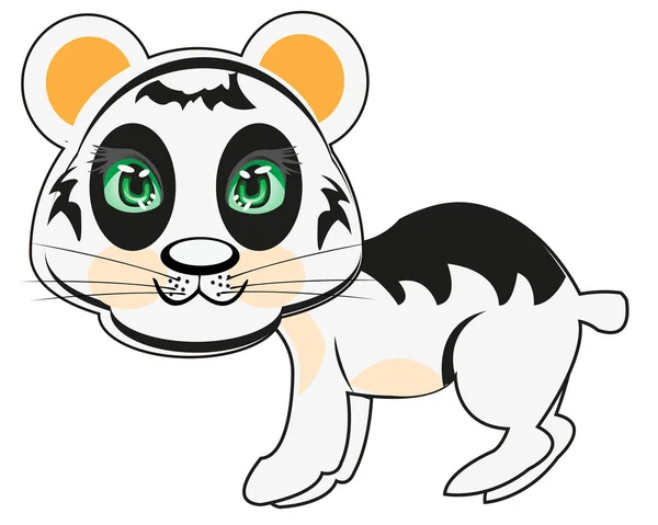Cartoon Panda Orso Vettoriale Illustrazione Sfondo Bianco Isolato — Vettoriale Stock
