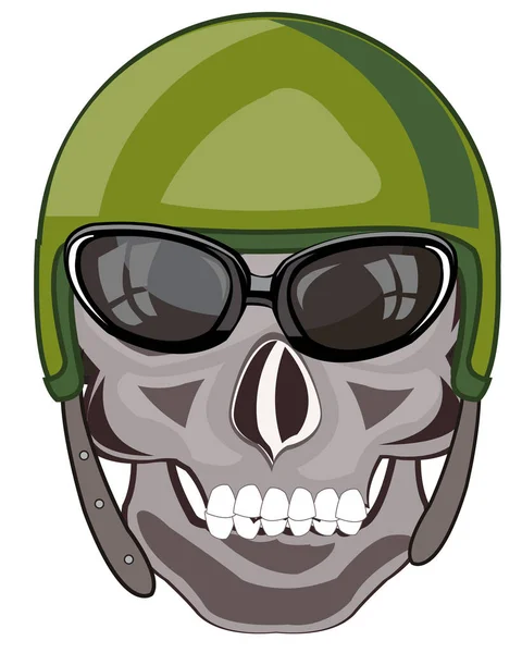 Skull of the person in defensive send military — Stock Vector