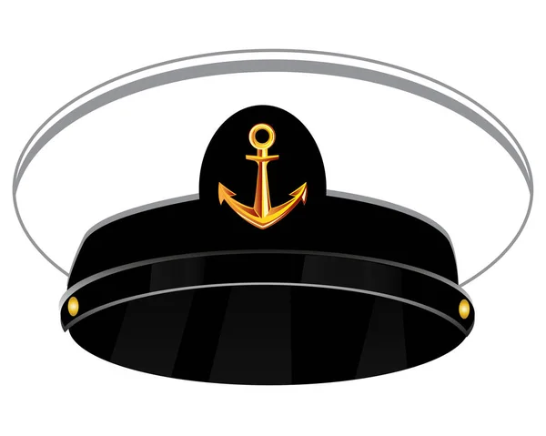 Dienstmütze des Kapitäns auf weißem Hintergrund — Stockvektor