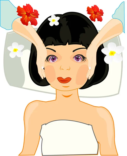 Making look younger girl on massage of the person — Stock Vector