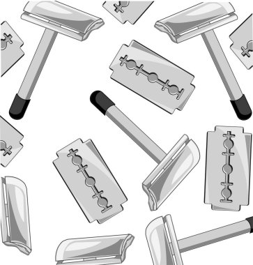 Tıraş aleti ve bıçaklardan örüntünün vektör illüstrasyonu