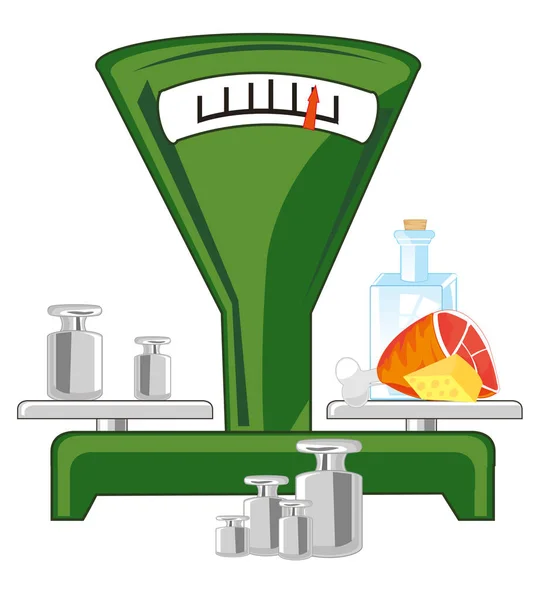 Escalas com ilustração do vetor de carga e produto —  Vetores de Stock