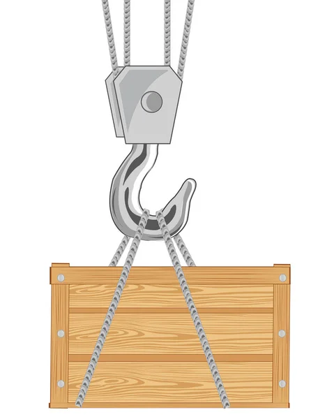 水龙头螺栓绳的钩上的盒子 — 图库矢量图片
