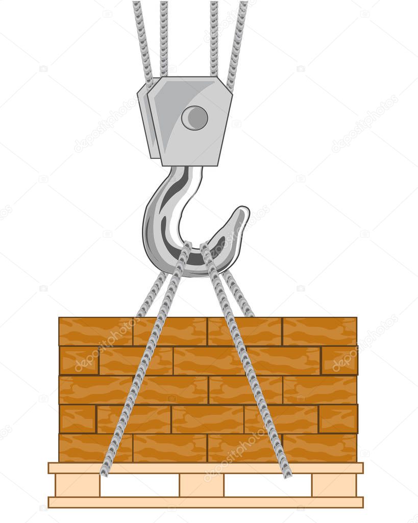 Vector illustration of the hook from tap unloading brick