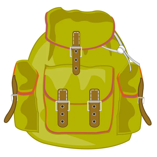 Векторна ілюстрація туристичного рюкзака з кишенею — стоковий вектор