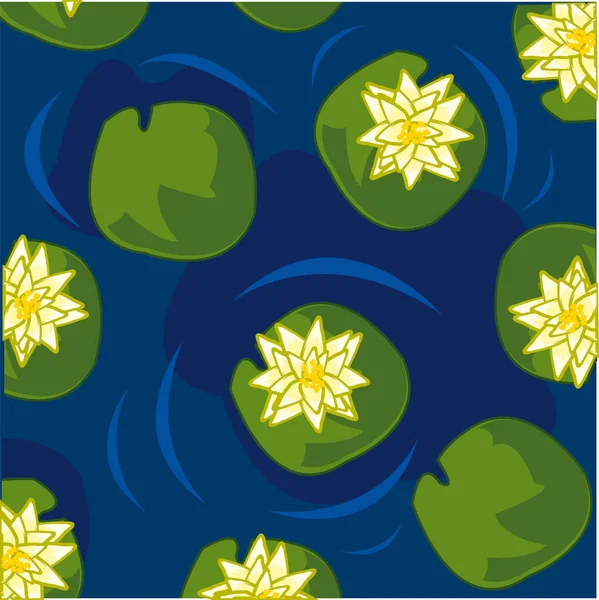 Blüte der Seerose im Wasser — Stockvektor