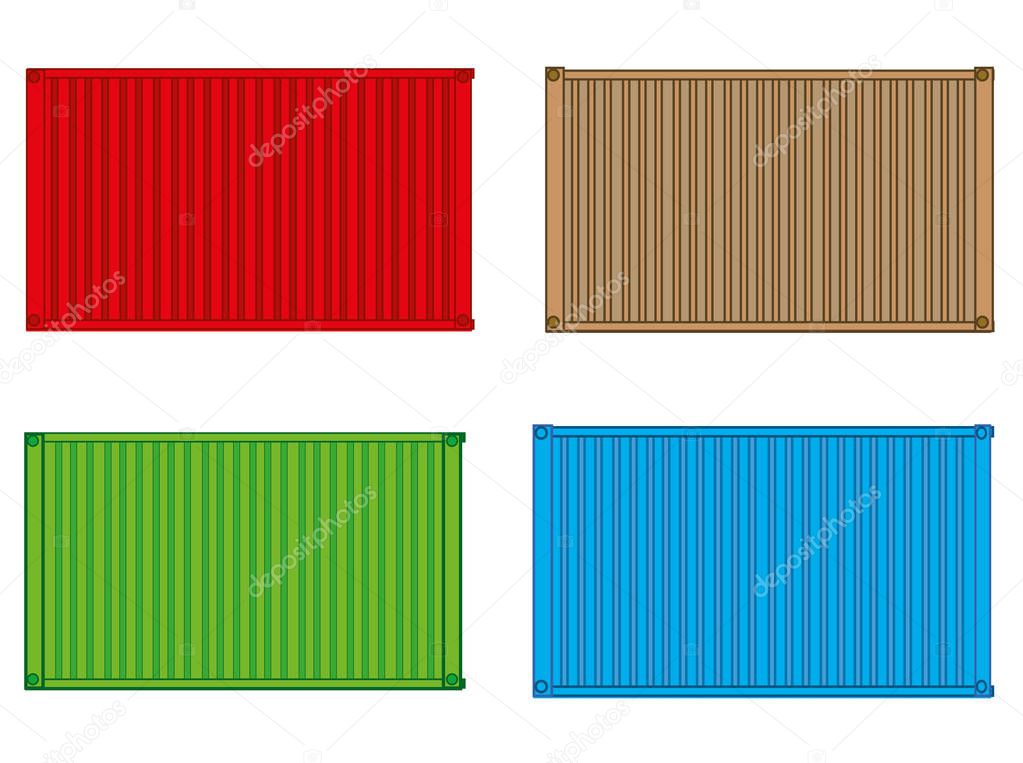 Vector illustration colour container for cargo on white background