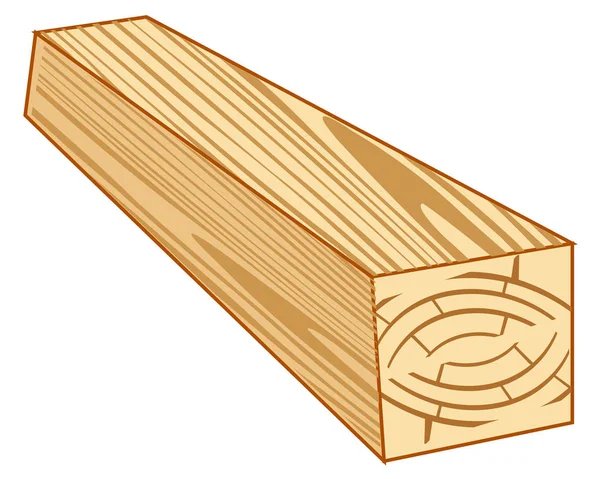 Trä material pole på vit bakgrund är isolerad — Stock vektor
