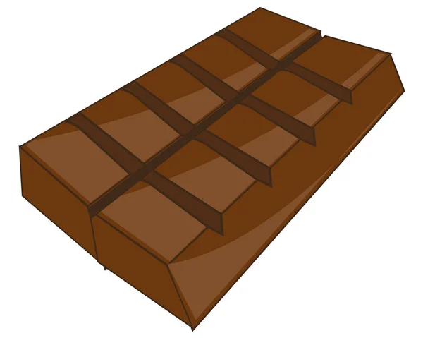 Barra de chocolate no fundo branco é isolado —  Vetores de Stock