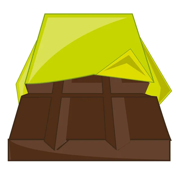 Barra de chocolate marrón en desempaquetado para cubrir — Vector de stock