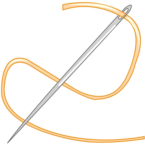 Ilustración vectorial de la aguja de coser y los hilos — Vector de stock