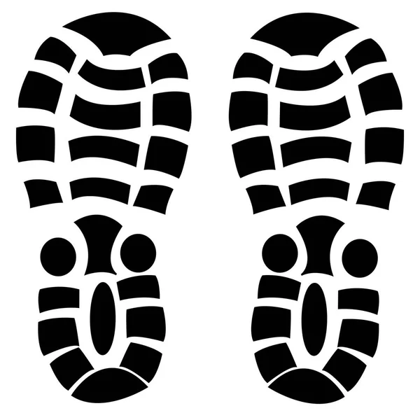 Imprint footwear on white background is insulated — Stock Vector