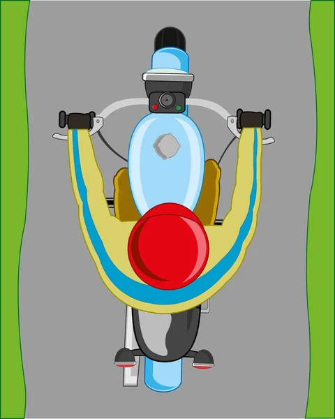 Motociklist auf asphaltierter Straße typ overhand.vector illustration — Stockvektor