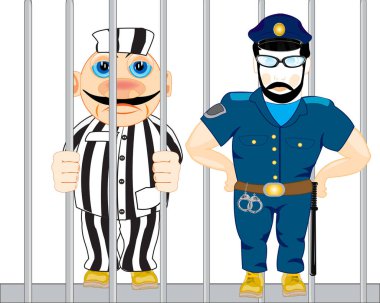 Kafes ve polis görevlisi için sonucuna çizgi film