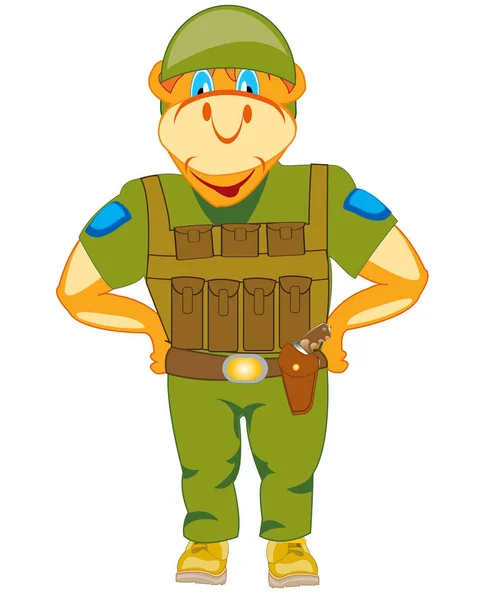 Vector illustration animal in military form with weapon — Stock Vector