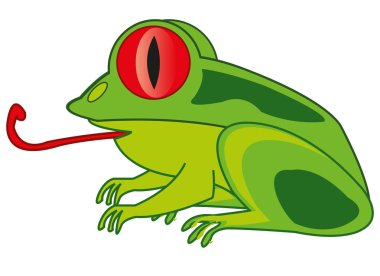 Cartoon animal frog on white background is insulated clipart