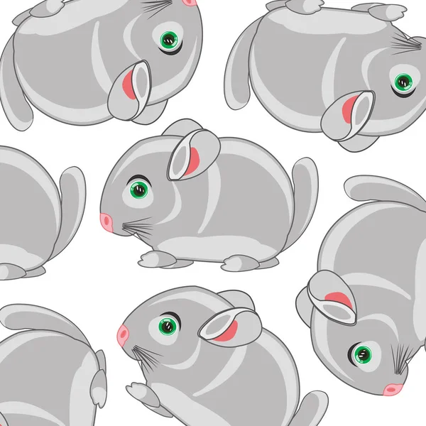 卡通哺乳动物chinchillas装饰图案的矢量插图 — 图库矢量图片