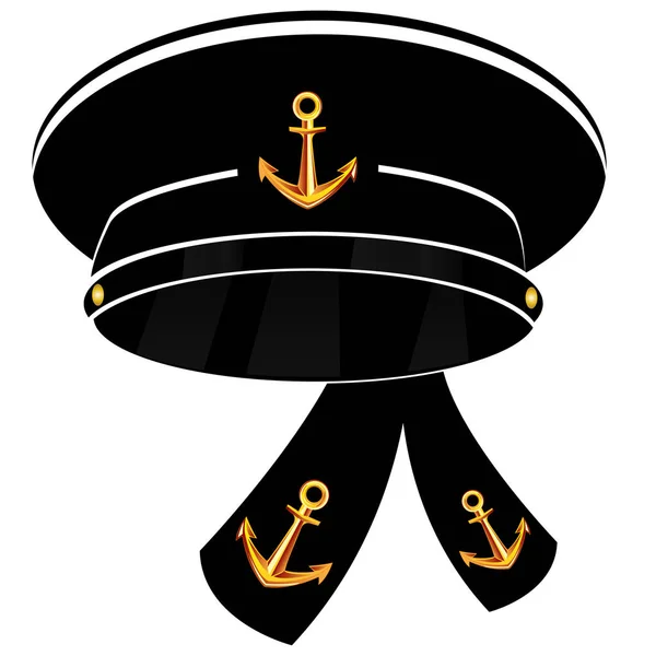 Ilustración vectorial de la gorra de servicio del marinero de la marina — Vector de stock