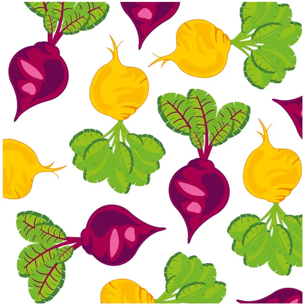 Vektorillustration Frisches Gemüse Rüben und Rüben — Stockvektor