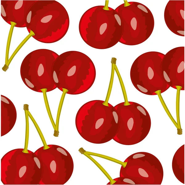 Vector illustratie van de rijpe Berry Cherry patroon — Stockvector