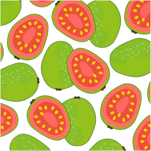 Vzorek ovocné guavy na bílém pozadí je izolovaný — Stockový vektor
