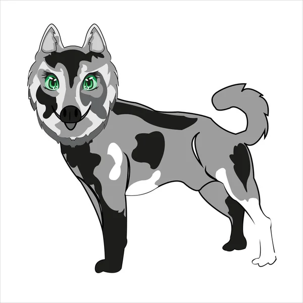 Ilustración vectorial del perro del tipo husky — Archivo Imágenes Vectoriales