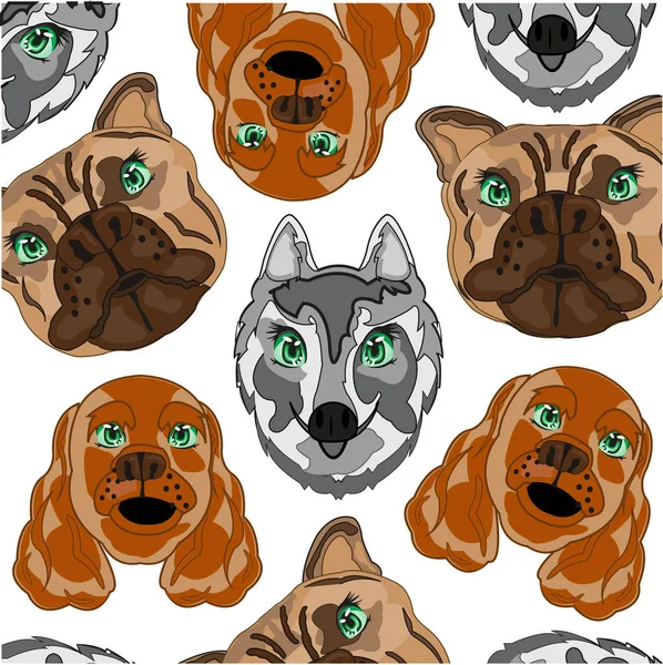 Vektorillustration des dekorativen Musters des Bechers der Hunde — Stockvektor
