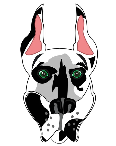 Ilustración vectorial de la taza del perro doberman manchado — Vector de stock