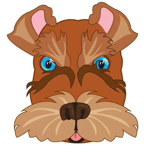Vector illustration of the cartoon of the mug of the dog scnauzer — Stock Vector
