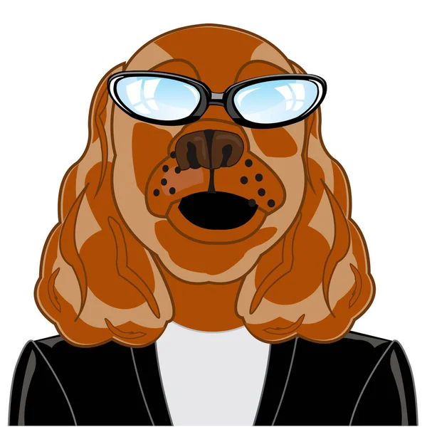 Ilustración vectorial de la caricatura de la taza del perro en abrigo — Archivo Imágenes Vectoriales