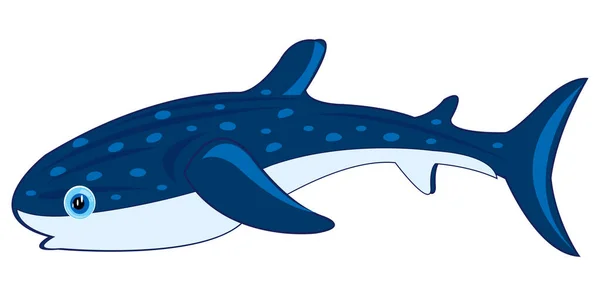 Big whale shark on white background is insulated — Stock Vector