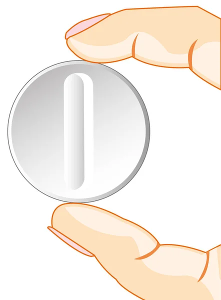 Prst osoby se stává kulatou tabletou — Stockový vektor