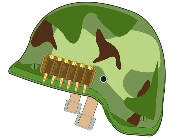 Casco Del Camuflaje Color Militar Sobre Fondo Blanco Está Aislado — Vector de stock