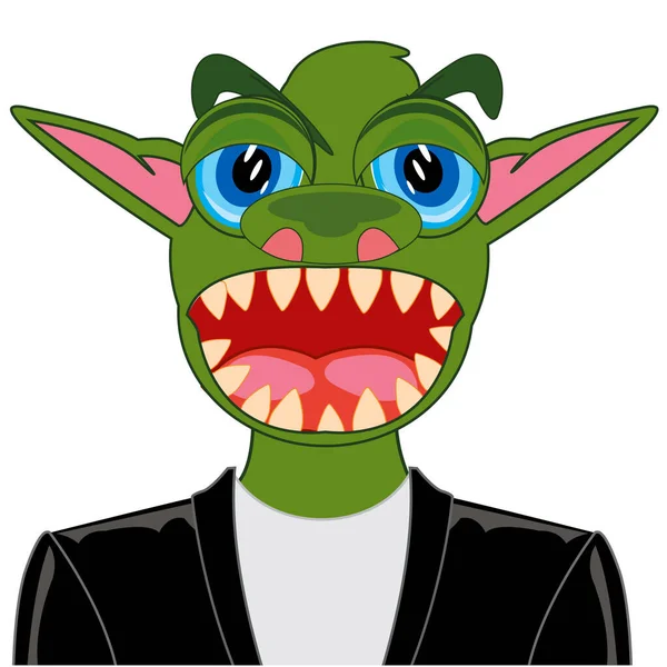 Portret zielonego krokodyla w garniturze — Wektor stockowy