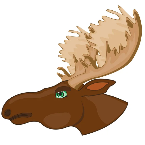 Head ungulate animal moose type in profile — Stock Vector