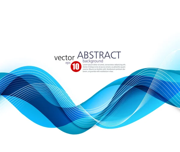 Abstract vector background, blue wavy — Stock Vector