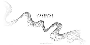 Arka plan nokta çizgili. Vektör parçacıklar. İş, bilim, teknoloji tasarım için yarı ton dalgalı çizgi