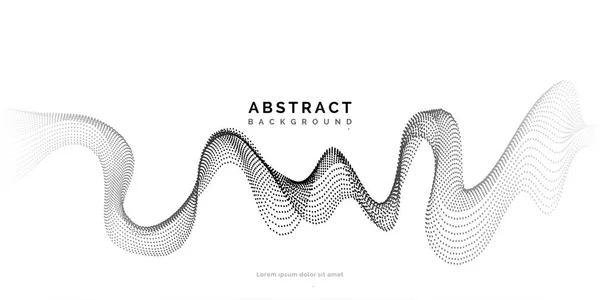 Fondo abstracto con líneas de puntos. Partículas vectoriales. Línea ondulada de medio tono Para negocios, ciencia, diseño de tecnología — Archivo Imágenes Vectoriales