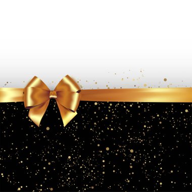 Altın glitter arka plan şerit ve altın ipek yayla