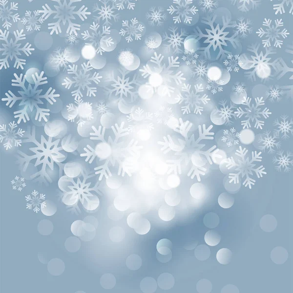 Tarjeta de invierno con copos de nieve. Ilustración vectorial . — Archivo Imágenes Vectoriales