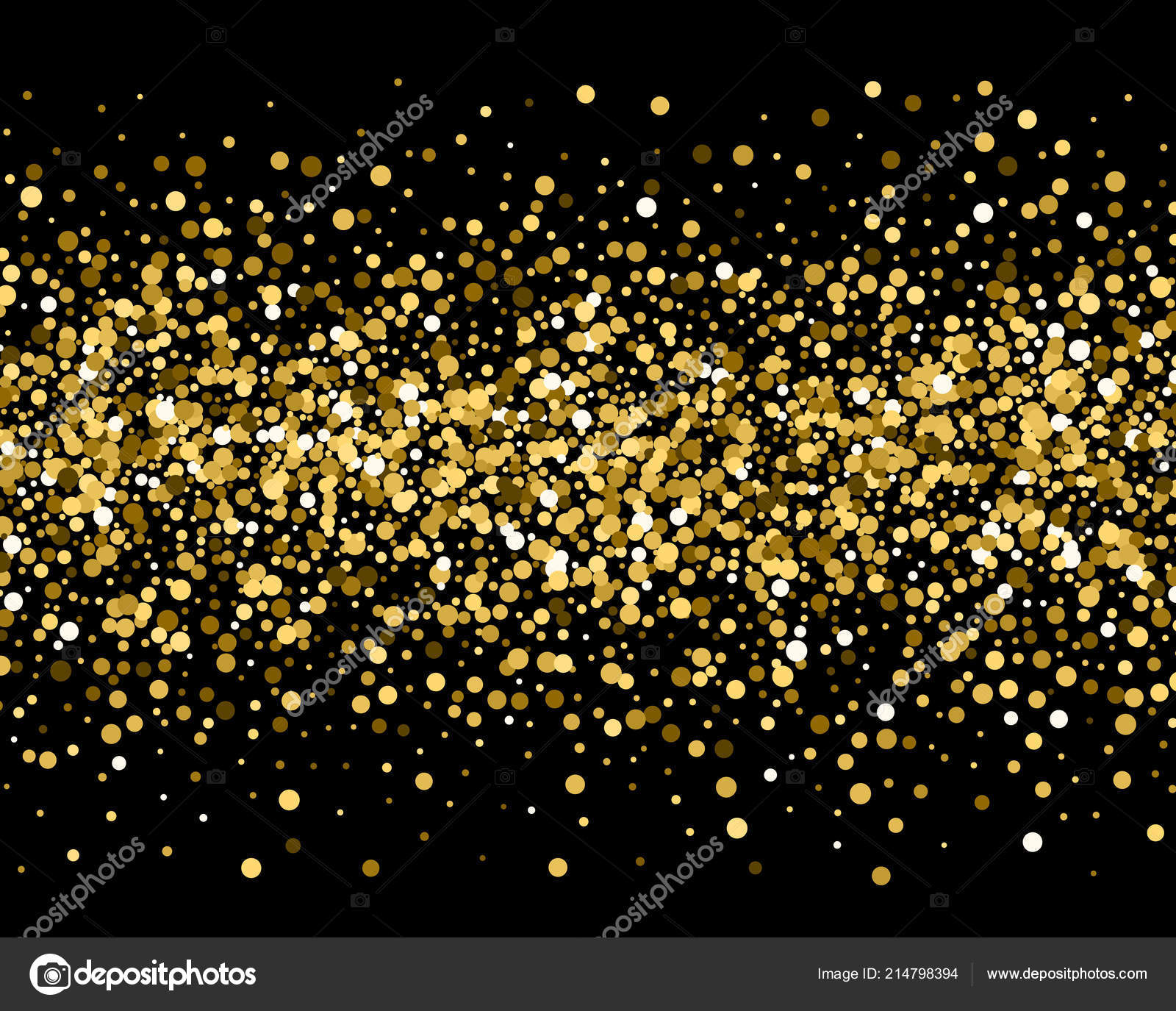 Gold sparkles on black background. Gold glitter . Stock Vector Image by  ©-strizh- #214798394