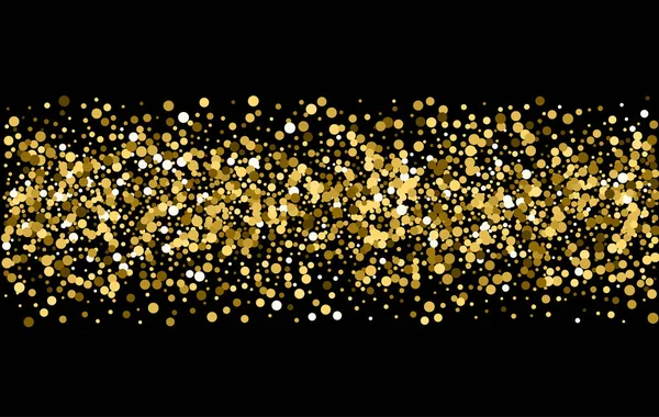 L'or scintille sur fond noir. Paillettes d'or  . — Image vectorielle