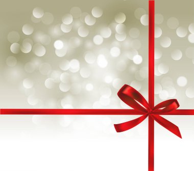 Kırmızı kurdele ile soyut gümüş ışık arka plan