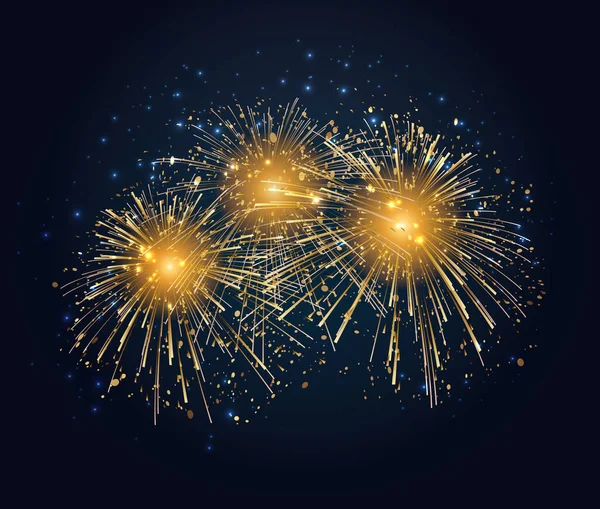 Vector Holiday Fireworks fondo. Feliz Año Nuevo — Vector de stock