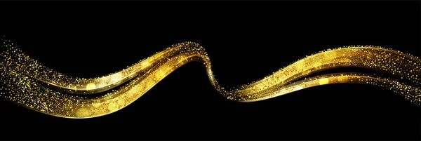 Soyut parlak altın dalga tasarım elementi — Stok Vektör
