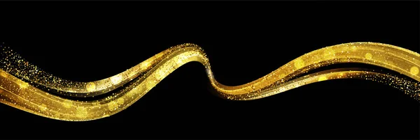 Абстрактный блестящий цвет золотой волны элемент дизайна — стоковый вектор